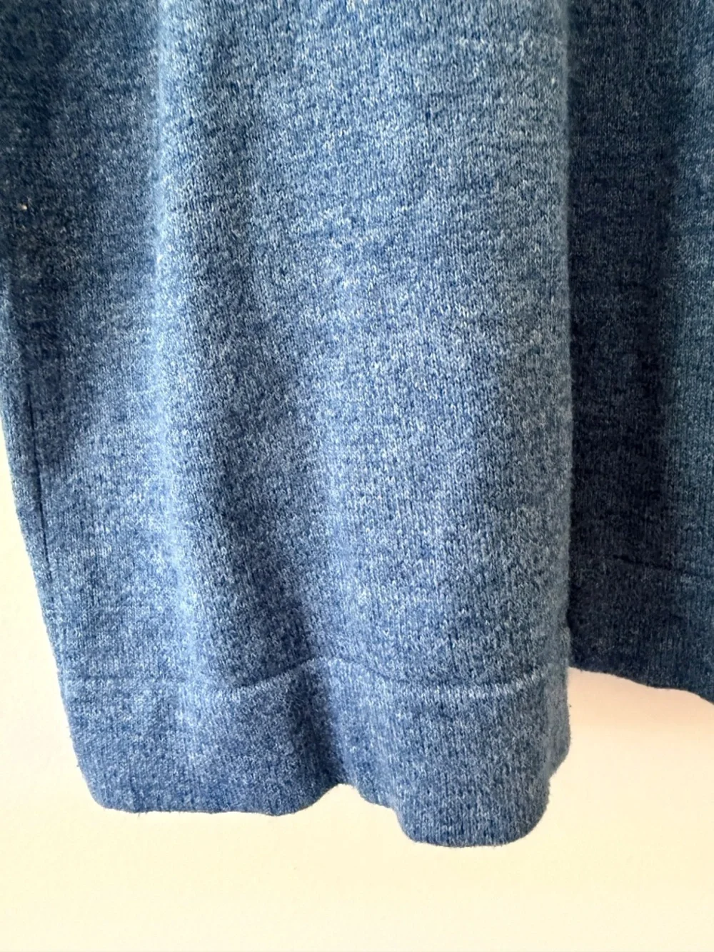 J. Crew Mens 100% Cotton Blue Marl Popover Crew Neck Lightweight Sweater Preppy
